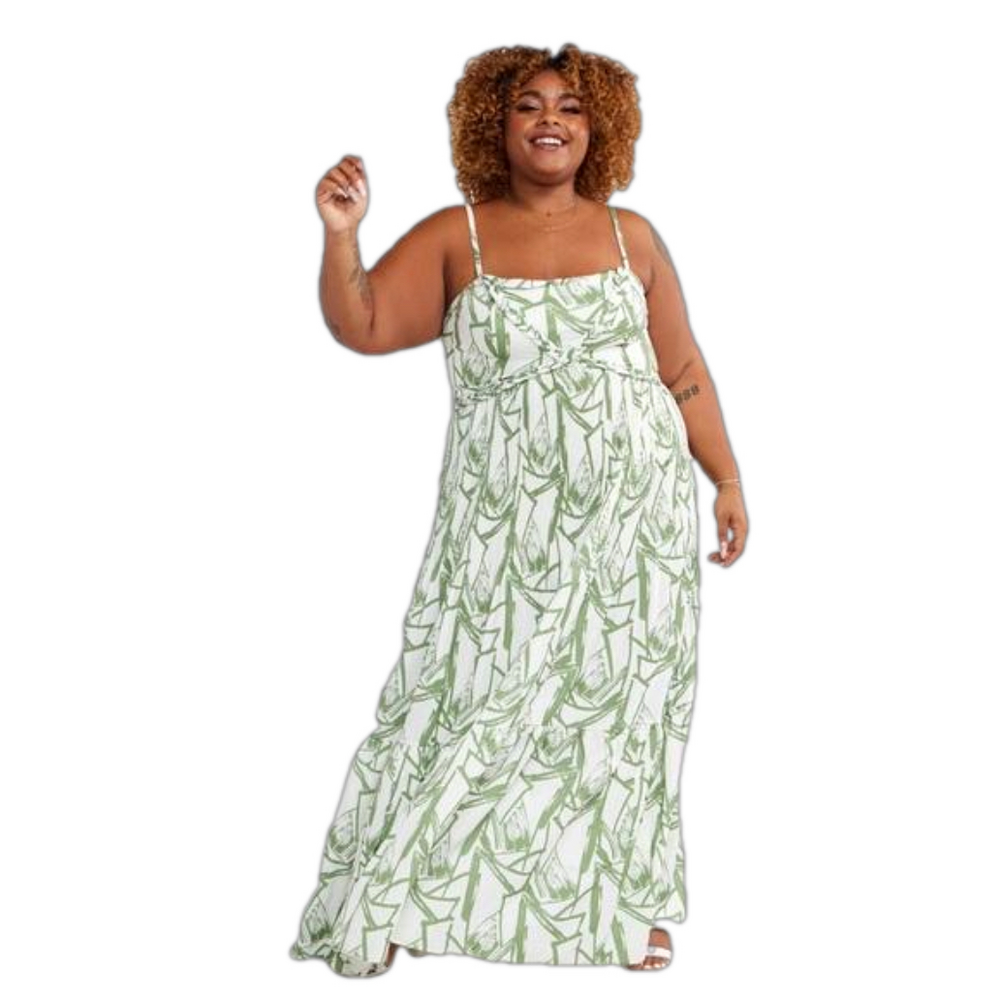 💚FASHION TO FIGURE NWT MAXI WITH BEAUTIFUL PLEATING AND ROPE DETAIL.
